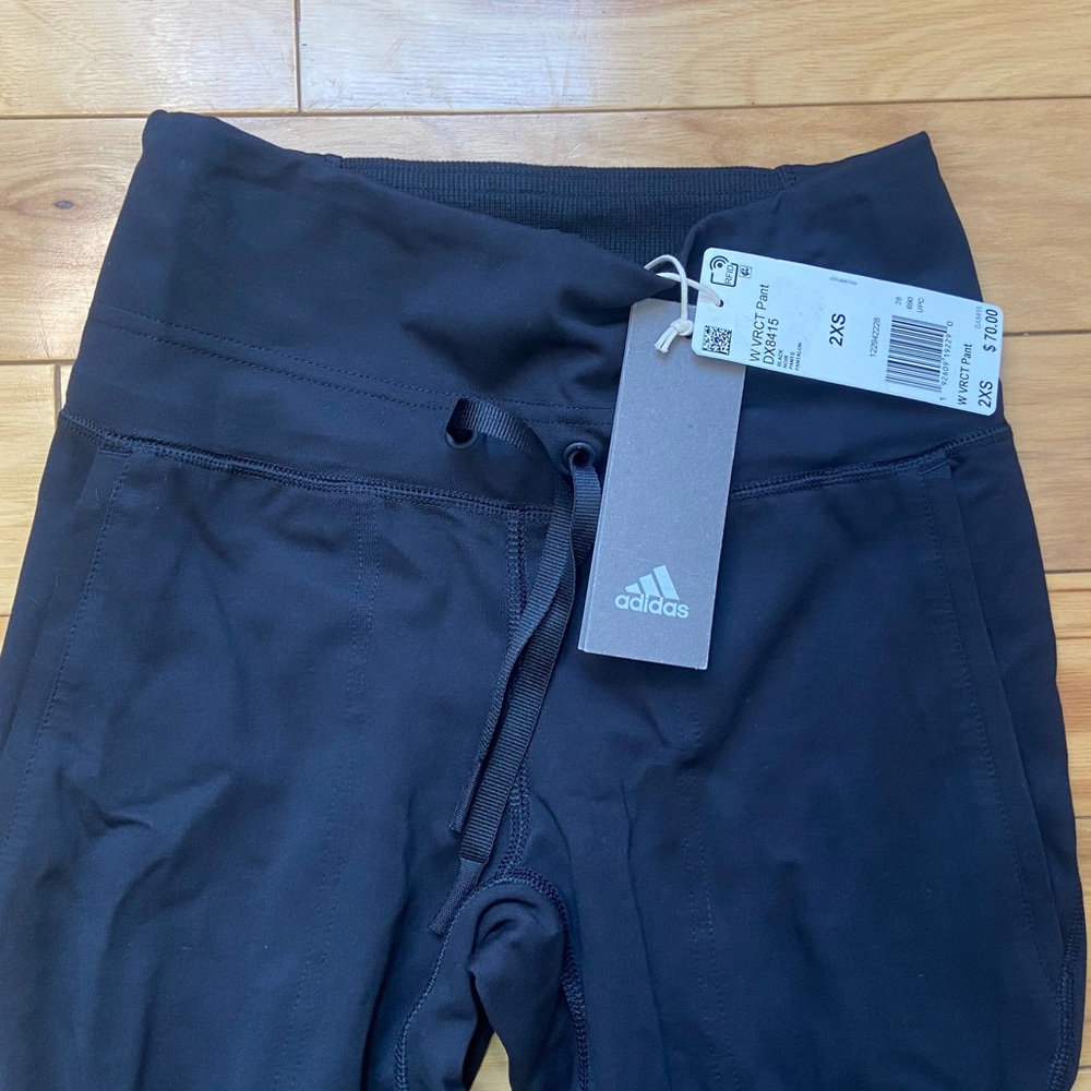 Women’s Adidas Joggers Sz XXS Black High Rise‎ Cuffed Pants - Picture 7 of 9